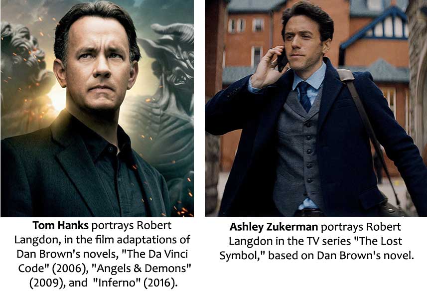 Tom Hanks and Ashley Zukerman as Robert Langdon